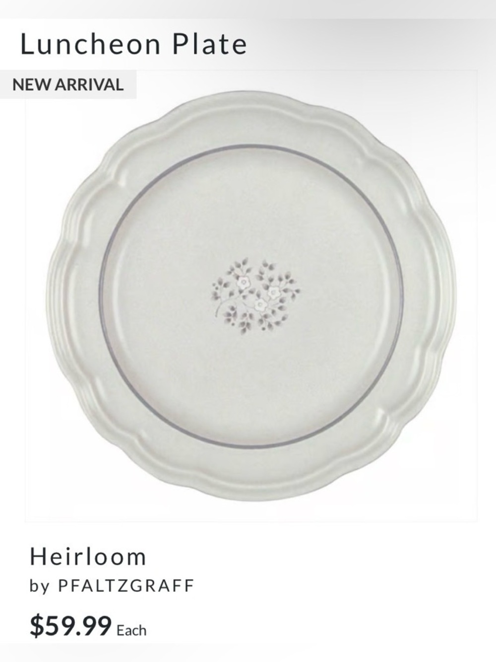 🏰  (2) Pfaltzgraff Heirloom Luncheon Plates - Picture 2 of 9